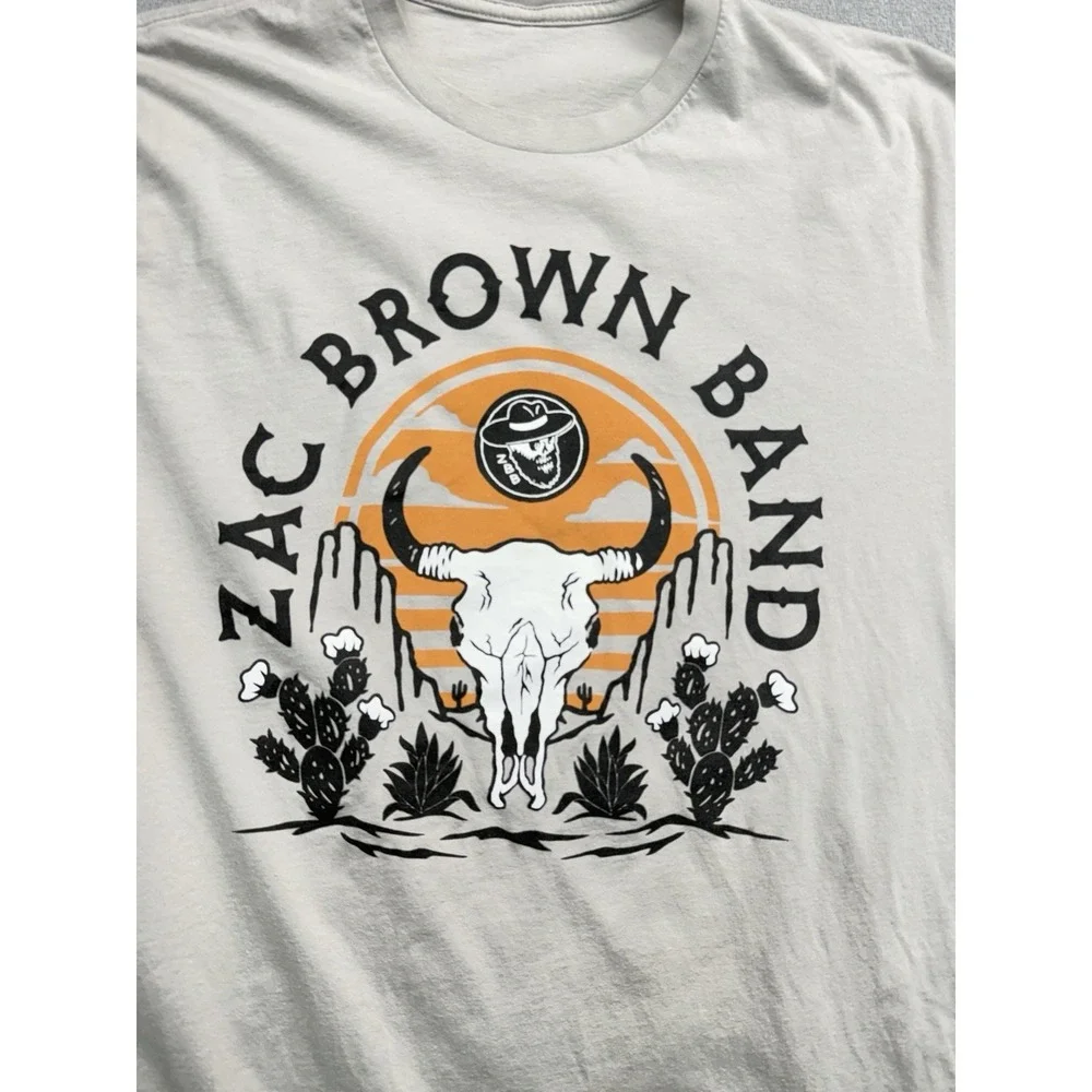 Zac Brown Band 2023 From the Fire World Tour Concert T-shirt Gray Country Rock